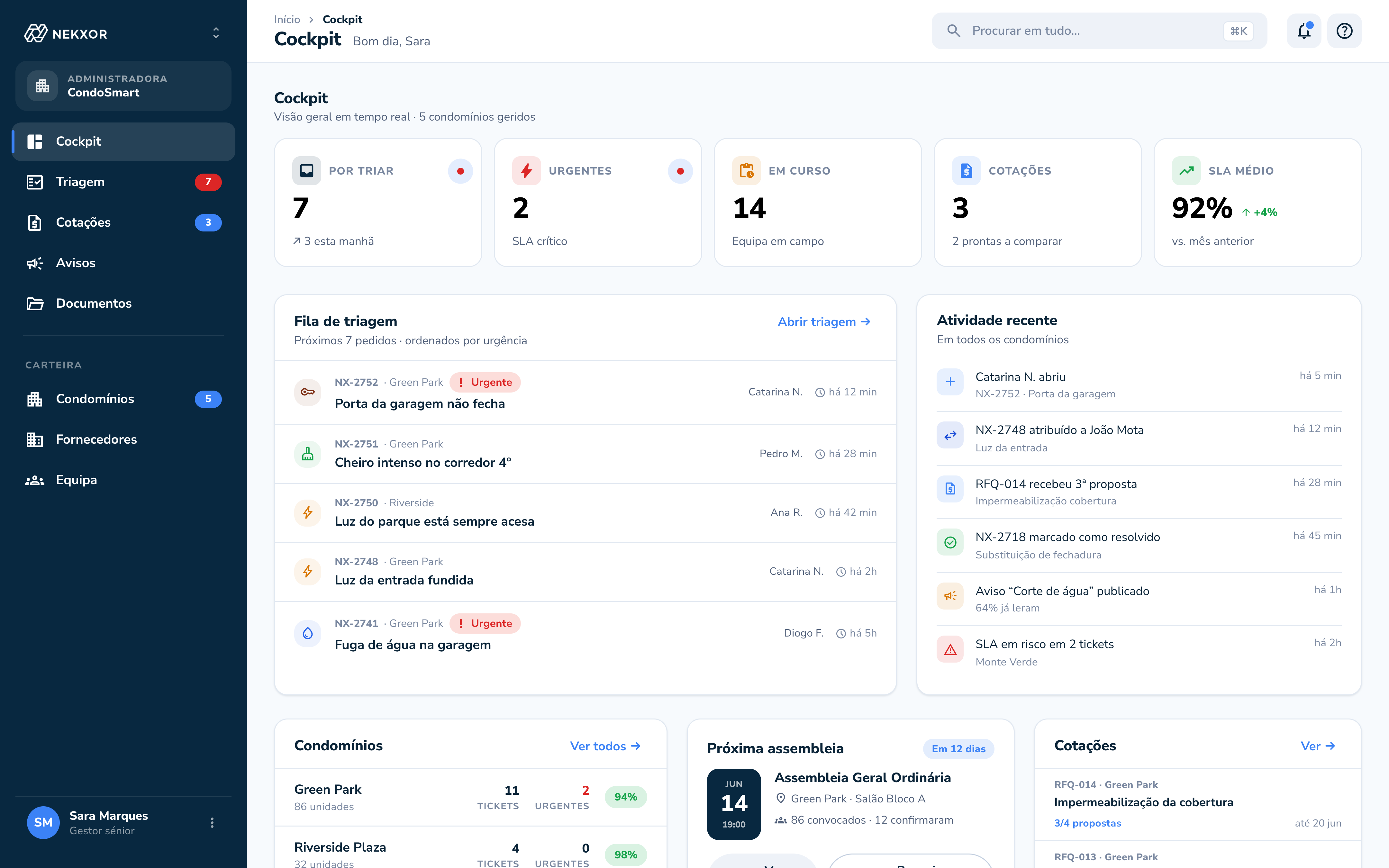 Digital platform — facilities dashboard